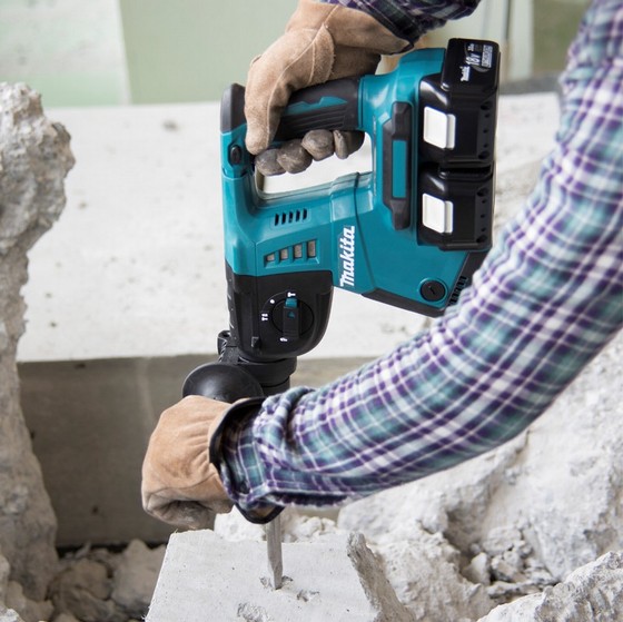 Makita Dhr264zj Twin 18v Rotary Sds Hammer Drill With Quick